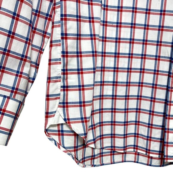 J.Crew Mens Cotton Red & Blue Plaid Button-Down Long Sleeve Shirt M - Picture 5 of 6